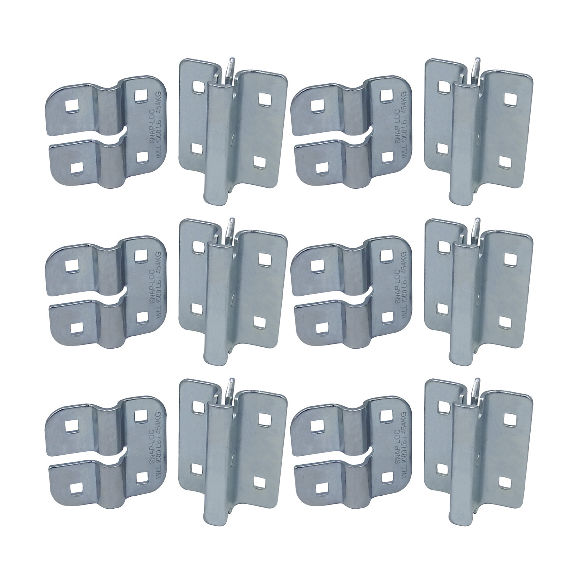 Snap-Loc E-Track Connector Plate Set - 6 Pcs, 333 lb Working Load, Heavy-Duty Steel, Model# SLAECPS6